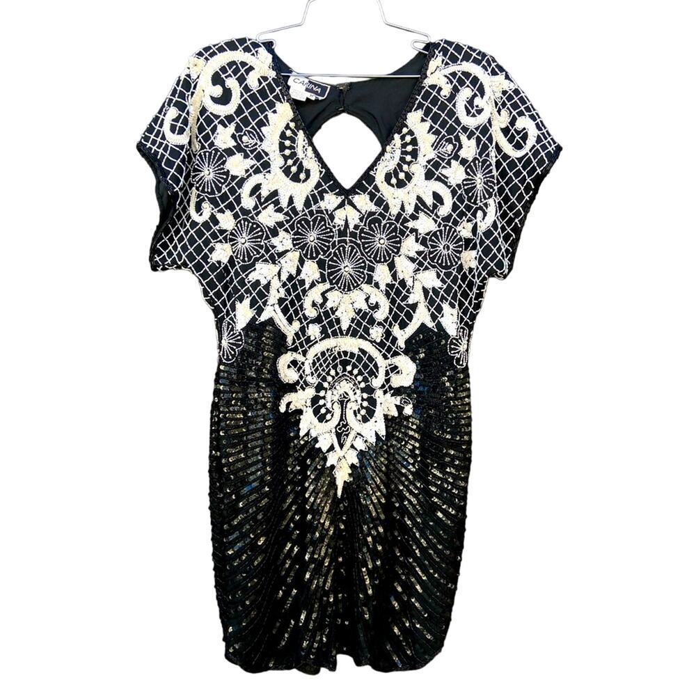 Vintage Beaded Silk Dress